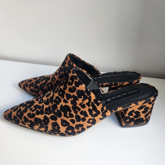 Steven By Steve Madden Shoes - Steve Madden Pointy Leopard Heel Mule